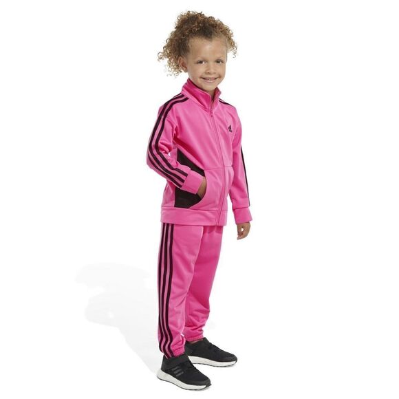 New! ADIDAS Girls 2-Piece Pink Track Suit Tricot Set Pants & Jacket Size 6X NWOT - Picture 3 of 8